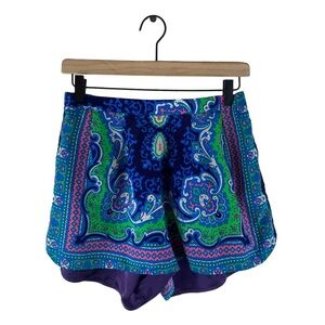 Lovers + Friends Blue and Green Patterned Shorts